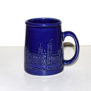 Bennington Potters Smithsonian Institution Castle Mug cobalt blue Vermont S1